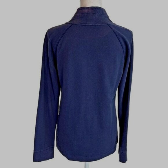 Lilly Pulitzer Navy Blue Sweatshirt Womens Size M Gold Buttons With Pocket - Picture 6 of 11